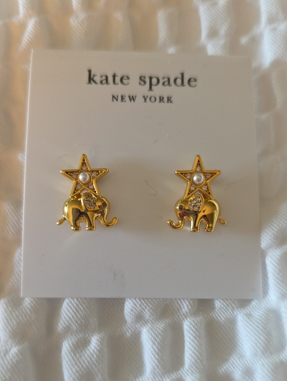 kate spade Gold Elephant & Star Stud Earrings